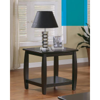 Coaster Furniture 701077 Square End Table with Bottom Shelf Espresso